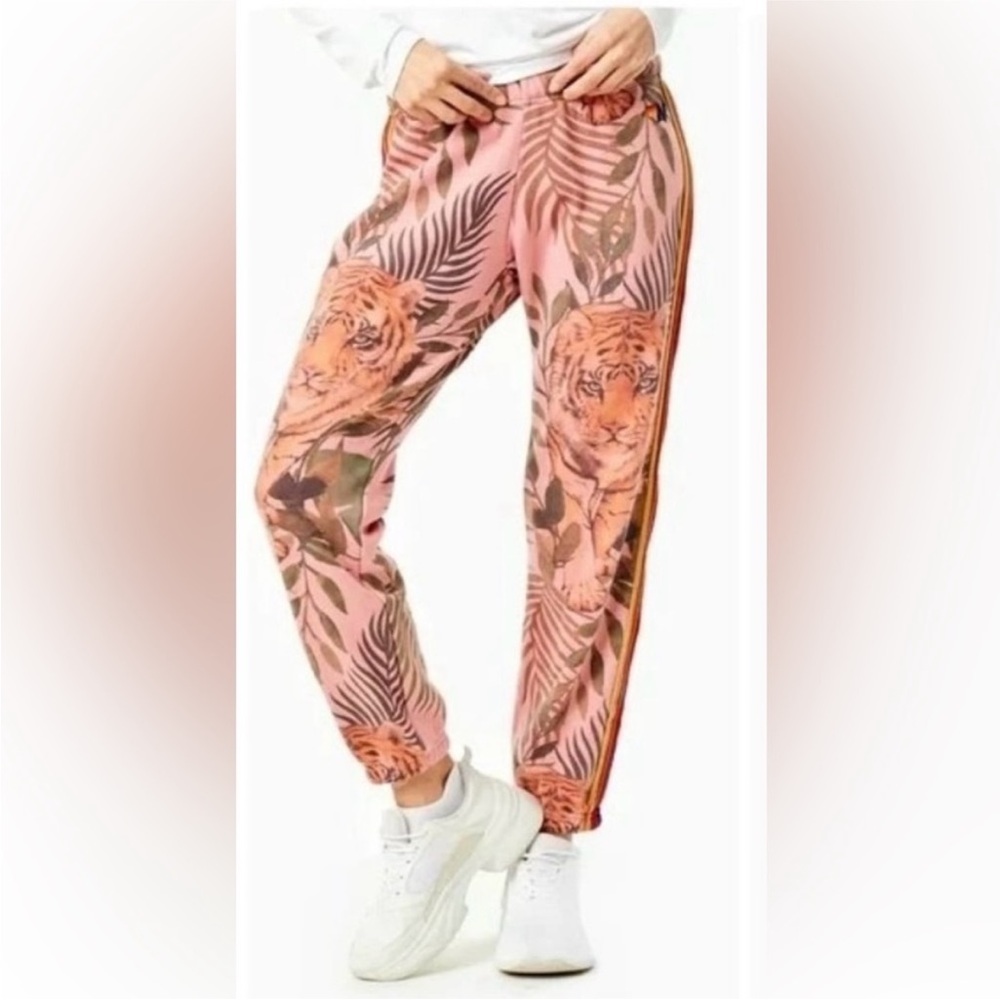 Aviator Nation Women's Pink Tiger Print Pants